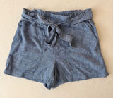 Gap Paperbag Waist Shorts Womens Small Blue Linen Blend High Rise Tie Belt Photo 0