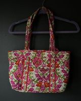 Vera Bradley Quilted Pink and Green Floral Tote Bag Photo 0