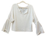 We The Free Waffle Knit Bell Sleeve Top Size Small Casual Boho Minimalist Photo 0