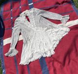 Free People Secret Origins Pieced Lace Choker Neck Tunic Dress white Women’s M medium Photo 0