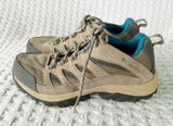 Columbia Crestwood Women's Hiking Shoes Size 7.5 Beige Teal Trail Sneakers Low Photo 0