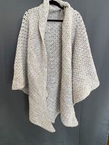 Handmade Crochet Wrap Shawl Cardigan Heather Beige Photo 0