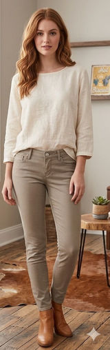 $78 Express Skinny Khaki Denim Pants Jeans - Size 6 - Excellent Condition Photo 0