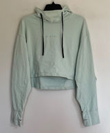 Oakley Womens Mint Green Cropped Hoodie Back Cutout Thumbholes XL Performance‎ Photo 0