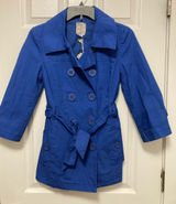 *Tulle Anthropologie New Royal Blue Double Breasted Peacoat Jacket#HC Photo 0