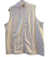 Lands' End Women's Ivory Fleece Zip-Up Vest Size Large Casual Photo 0