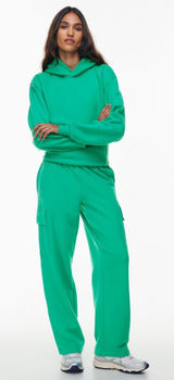 Aritzia Tna Cargo Sweatpants Green Comfy Fleece Size XL Photo 0