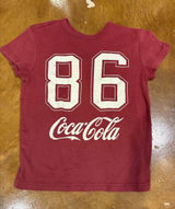 Coca Cola Maroon Short Sleeve Tee with White '86' Graphic Photo 0