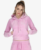 Juicy Couture OG Big Bling Crystal Logo Hoodie Jacket Pink Sz Small Photo 0