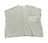 FP Beach Free People Beige Ribbed Mock Neck Boxy Knit Sweater Vest Top Small Photo 0