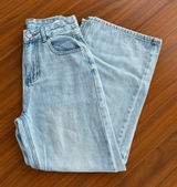 Women's Light Wash High Waisted Wide Leg Jeans Light Blue Denim Pants Y2K Small Photo 0