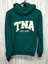 TNA Sweatfleece Cozy Fleece Womens Size M Green Pullover Hoodie Pockets Logo Photo 0