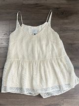 HD in Paris Anthropologie Ivory Cream Layered Babydoll Tank Top Shirt Cami Photo 0