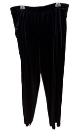 Impressions Lifestyle Women‎ Black Velvet Elastic Waist Straight Leg Pants Large Photo 0