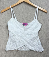 Edikted White‎ Floral Lace Crossover Camisole Top Small Coquette Fairy Soft Girl Photo 0
