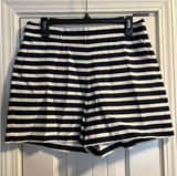 J.Crew Striped Shorts Womens 10 Navy White Nautical High‎ Rise Cotton AL596 NWT Photo 0