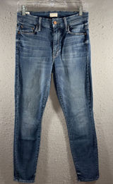 1303 | Mother High Waisted Looker Crop Bake Sale Brawl Jeans Blue Womens 27 Photo 0