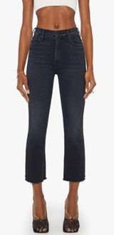 Mother Hustler Ankle Fray Hem Black Stretchy Denim Jean Pants 27 Photo 0