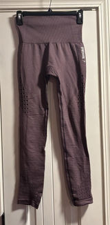 Gymshark Energy+ Seamless Leggings Womens XS‎ Purple Excellent High Waist Eyelet Photo 0