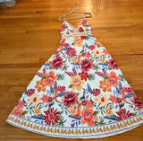 Cupshe Floral Tropical Maxi Dress White Multicolor V-Neck Sun Dress Boho Summer Photo 0