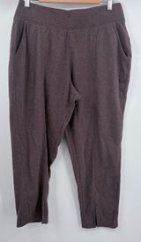 Pact organic airplane tapered leg pant deep taupe purple womens L travel comfort Photo 0