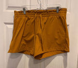 GapFit Womens High Rise Running Shorts Mustard Yellow Paperbag‎ Waist L Active Photo 0