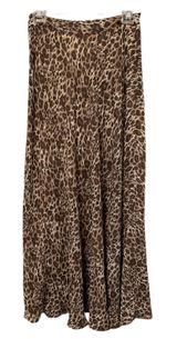 Love 21 Women Brown Leopard Print Maxi Skirt XS High Waist Lined Animal‎ Print Photo 0