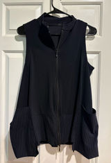Porto San Francisco sleeveless zip-front tunic vest sz 1 or M black largenlook Photo 0