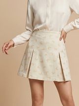 LE LIS | Cream Butterfly Print Faux Suede Mini Skirt Sz S Photo 0