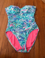 Lilly Pulitzer Women's Flamenco One Piece Swimsuit Celestial Seas size 14 Photo 0