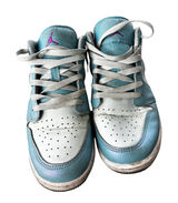 Jordan Air 1 Low GS 7Y 8.5W Glacier Blue White‎ Iridescent Sneakers FN7366-400 Photo 0