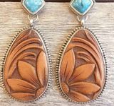 Southwestern turquoise resin earrings Photo 0