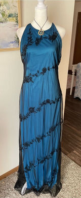 Reggio 90s Whimsigoth Fairy Grunge Vintage Beaded Sheer Mesh Overlay Maxi Dress Photo 0