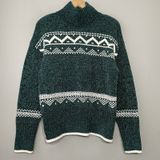 Christian Siriano Size Medium Dark Green Chenille Sweater Soft Cozy Holiday Photo 0