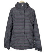 Roxy 5K Silver Snowboard/Ski Jacket Black With Multicolor Pinstripe Size XL Photo 0