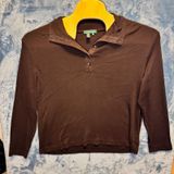 1864 | Lauren Ralph Lauren Ribbed Cotton Long Sleeve Polo Top Brown Women 3X‎ Photo 0