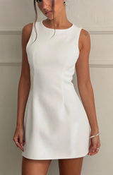 Princess Polly Anse high neck white flared mini dress Photo 0