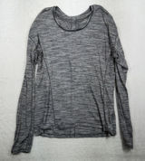 Lululemon 6 Top Sweat Embrace Long Sleeve Space Dye Camo Seal Grey Deep Coal Photo 0