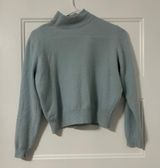 Light Blue mock neck cropped sweater Photo 0