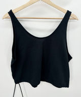 Nike Black Yoga Tank Top Tie Waistband Scoop Neck Womens Size Medium Photo 0
