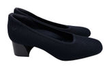 VIVAIA Melody 2.0 Square Toe Chunky Navy Ribbed Knit Block Heel Pumps 7.5 38.5 Photo 0
