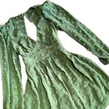 Stunning Swiss Dot Olive Green Long Sleeve Mini Dress π₯ Photo 0