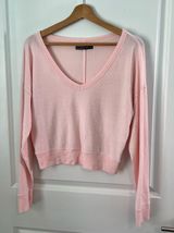 Abercrombie & Fitch Y2K Pink Cozy V Neck Top Size Small Photo 0