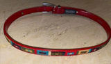 Brighton 03507 Red Leather Southwest Beaded Belt Size Women's M Photo 0
