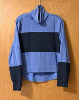 Adidas Cowl Neck Colorblock Pullover Sweatshirt Blue Navy Women's XL Photo 0