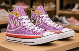 NEW Wonka x‎ Converse Chuck Taylor High Swirl Pixel Purple Novelty M6.5 W8.5 Photo 0