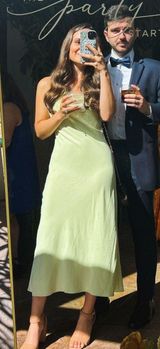 Abercrombie Neon Green Tie Up Maxi Dress NWT Photo 0
