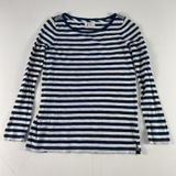 Madewell Shirt Womens XS Navy Blue White Striped Long Sleeve‎ Cotton Casual Top Photo 0
