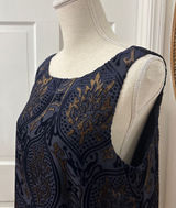 LOFT Velvet Burnout Shift Dress L Wedding Guest Sheer Overlay Evening Chic NWT Photo 0