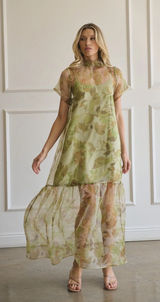 Sugar Lips Ellery floral dime organza maxi dress Photo 0